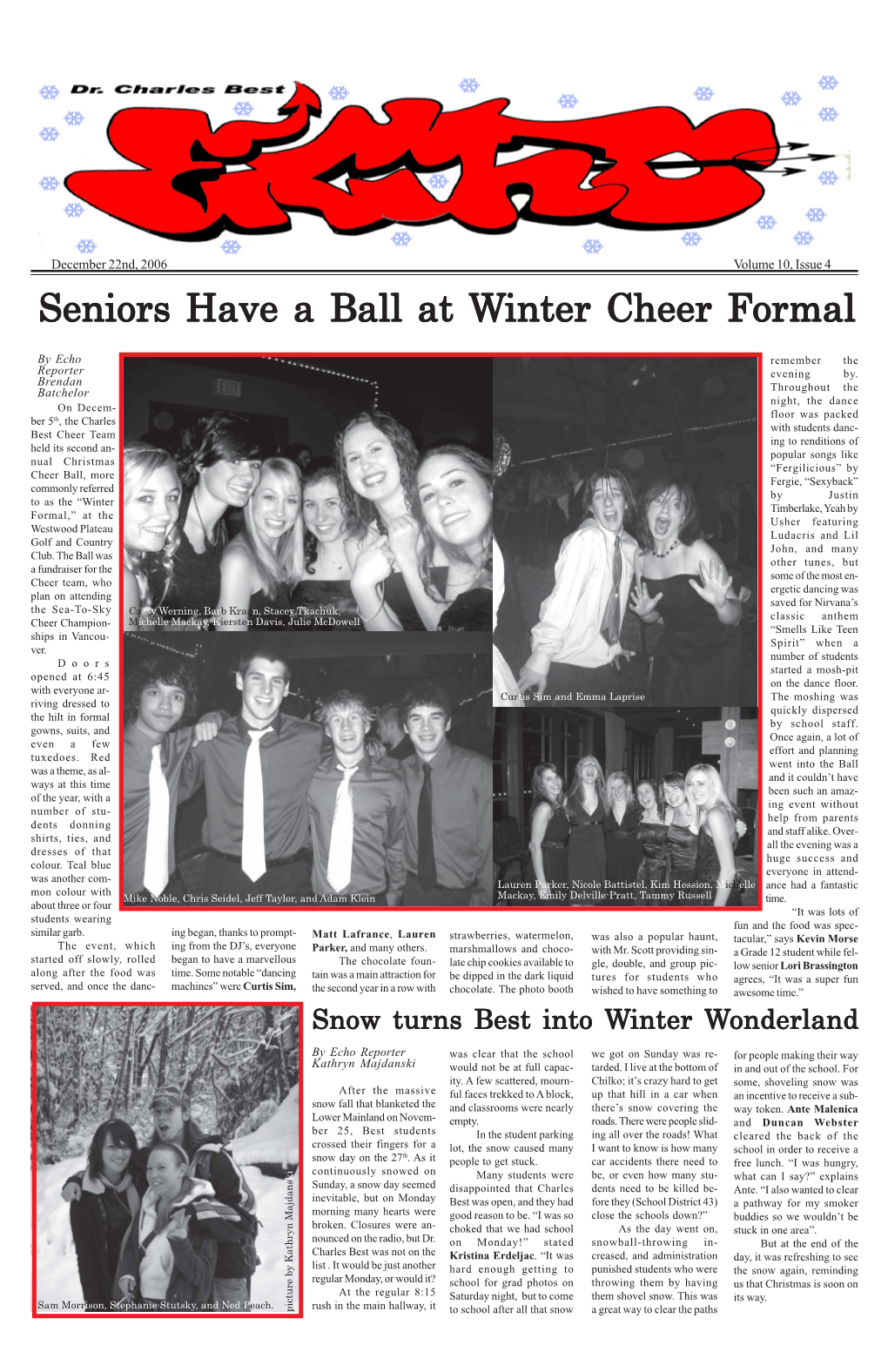 Seniors Have a Ball at W Seniors Have a Ball at Winter Cheer Formal Inter Cheer Formal