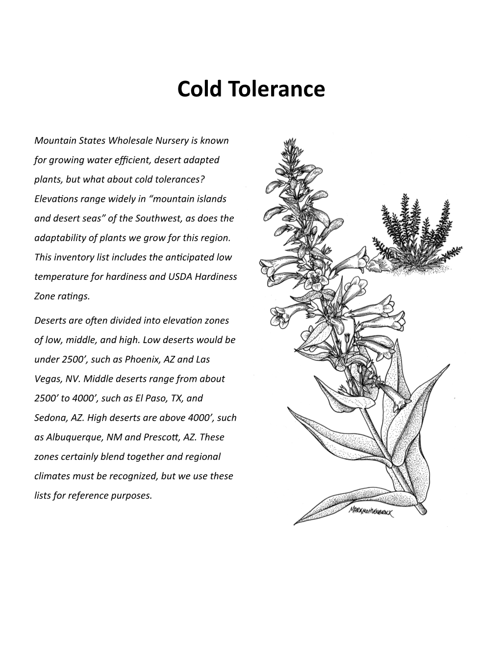 Cold Tolerance