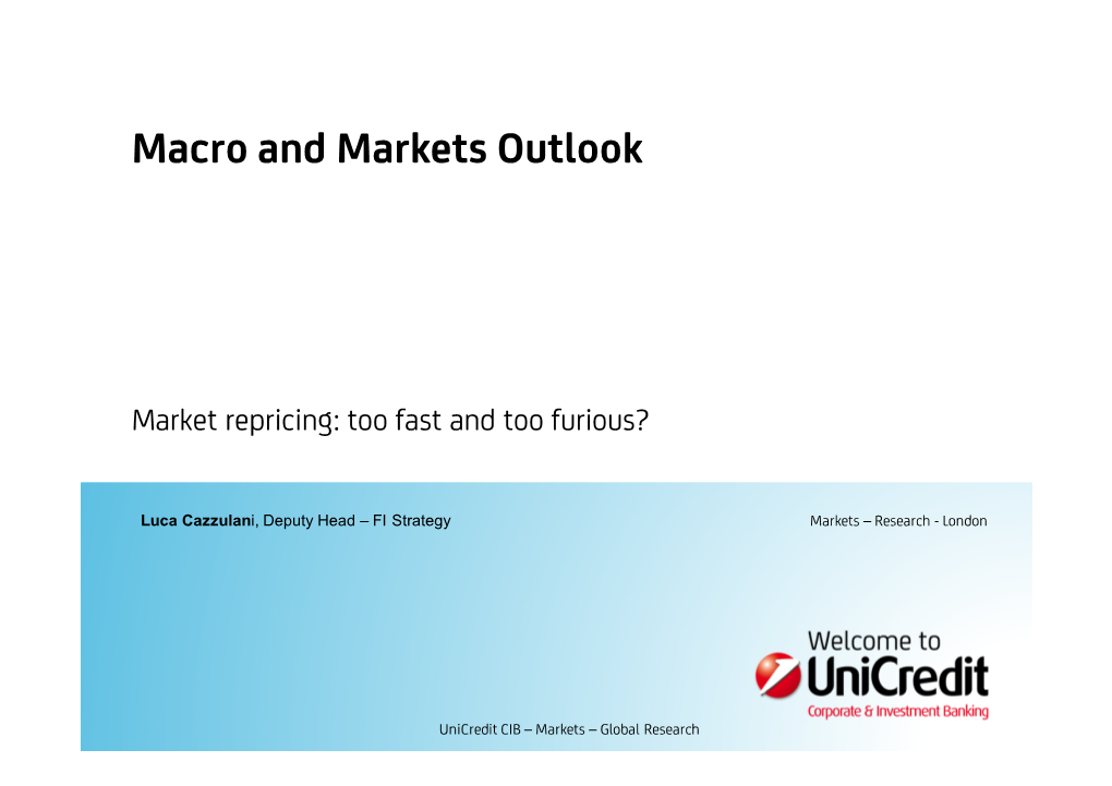 Macro and Markets Outlook