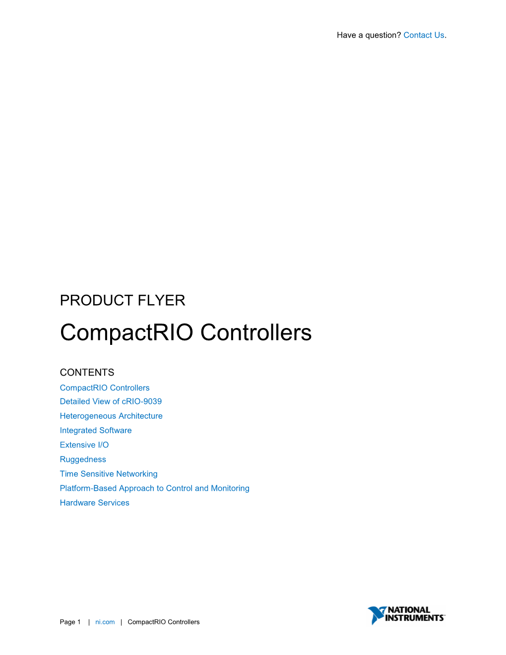 Compactrio Controllers Product Flyer