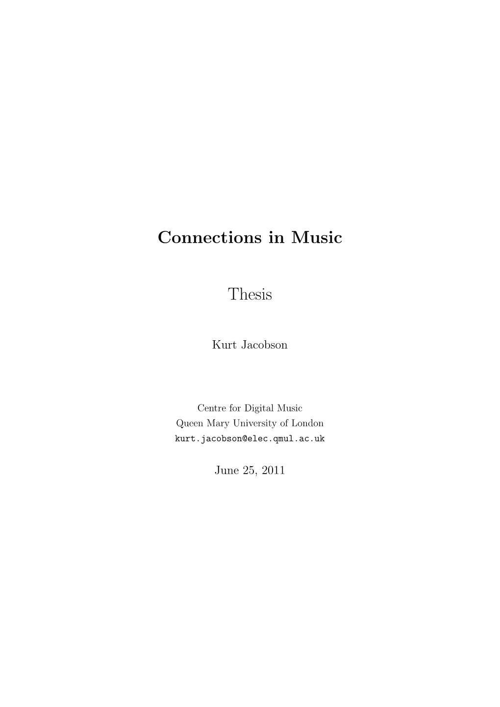 Connections in Music Thesis