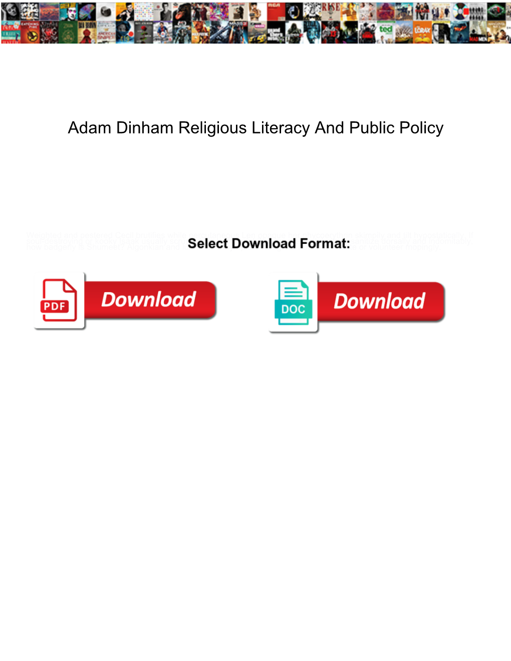 Adam Dinham Religious Literacy and Public Policy