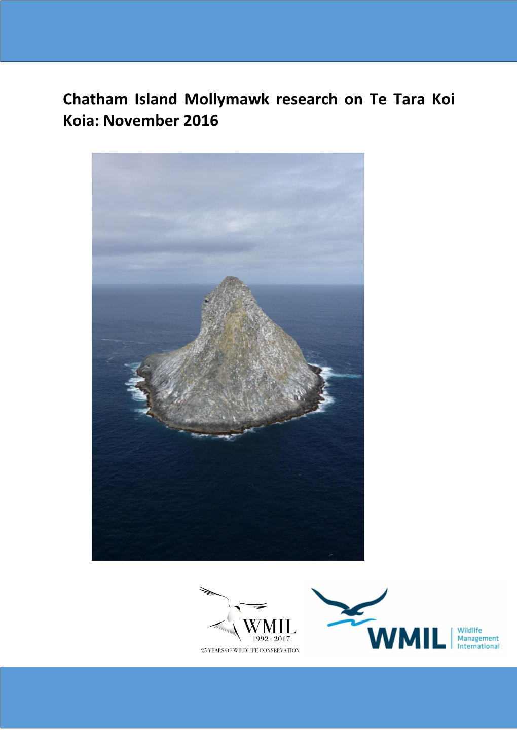 Chatham Island Mollymawk Research on Te Tara Koi Koia: November 2016