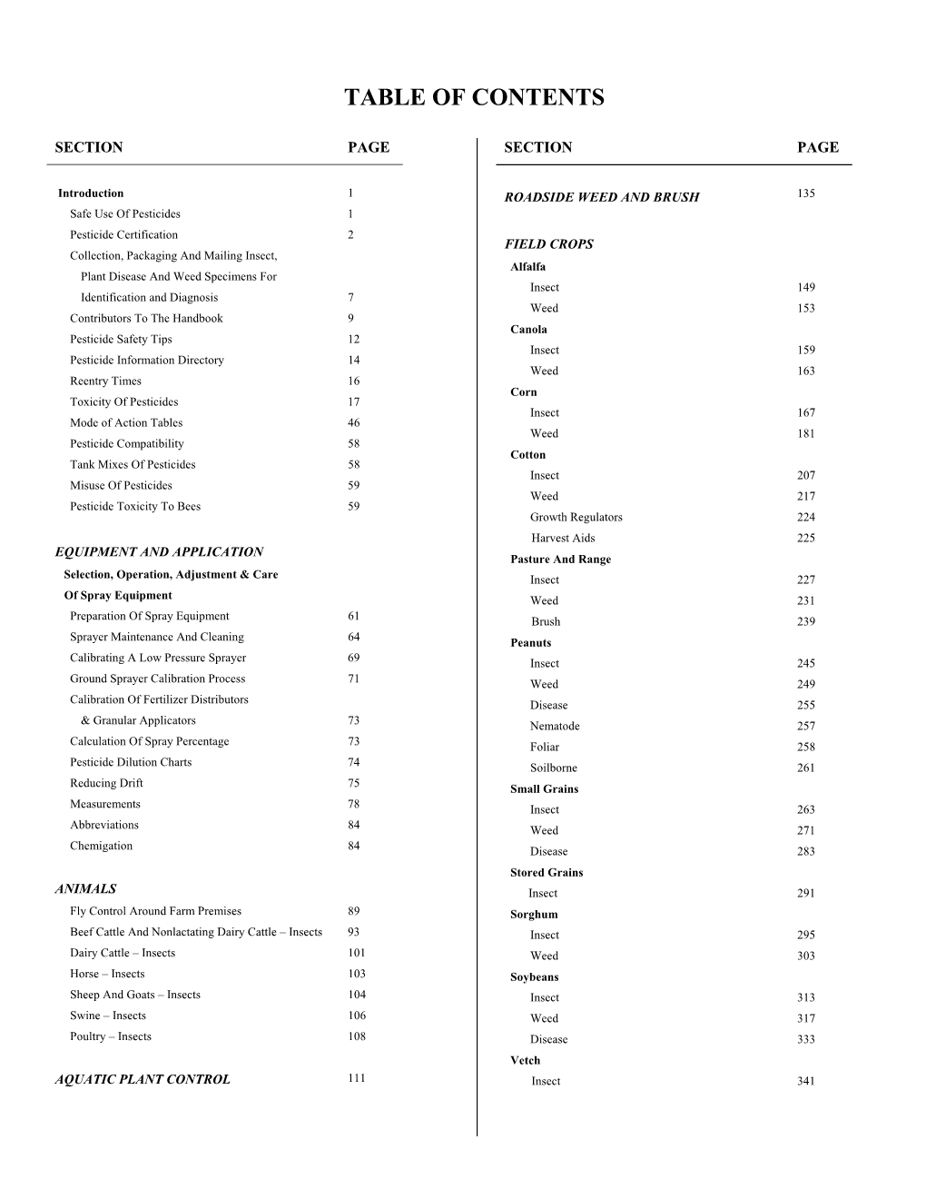 Table of Contents