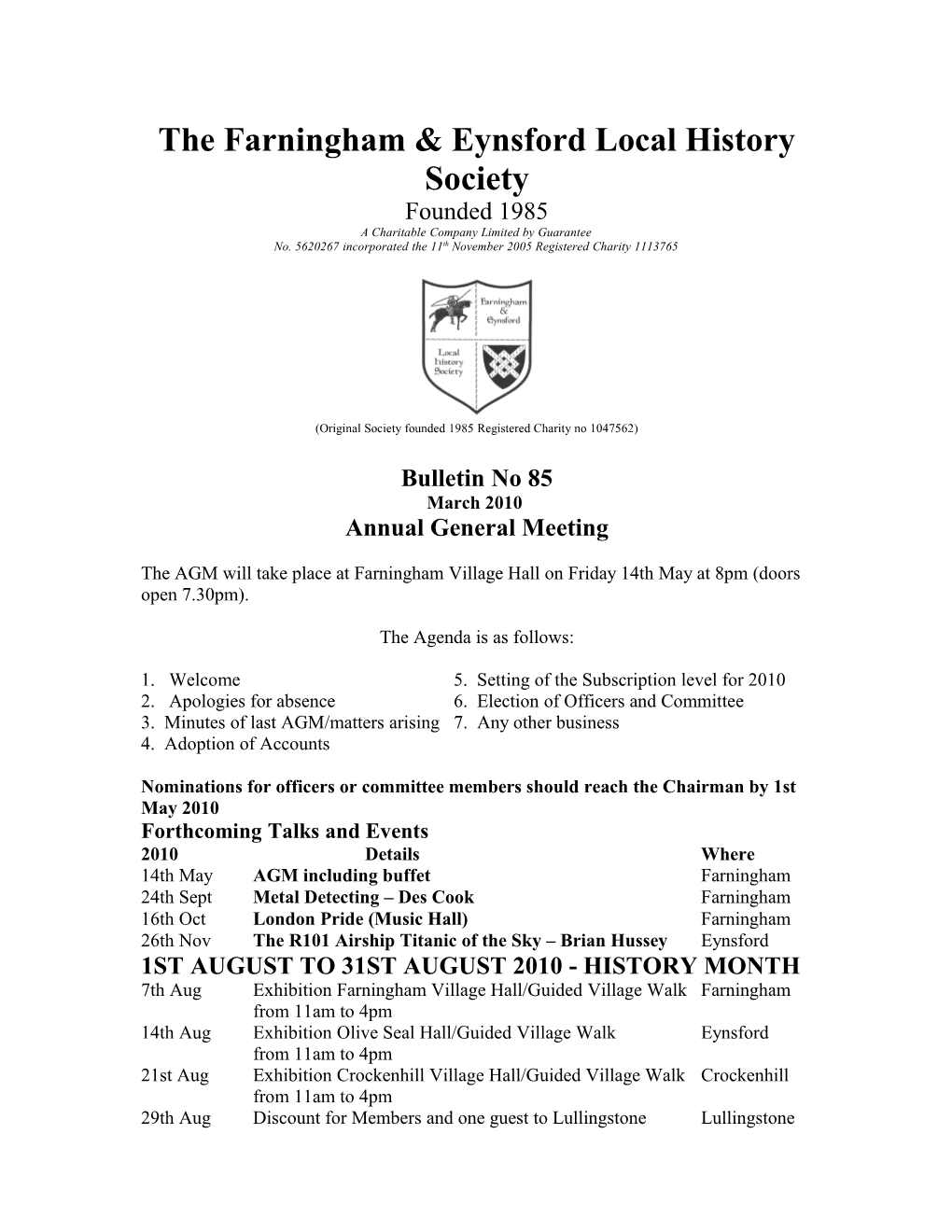 The Farningham & Eynsford Local History Society