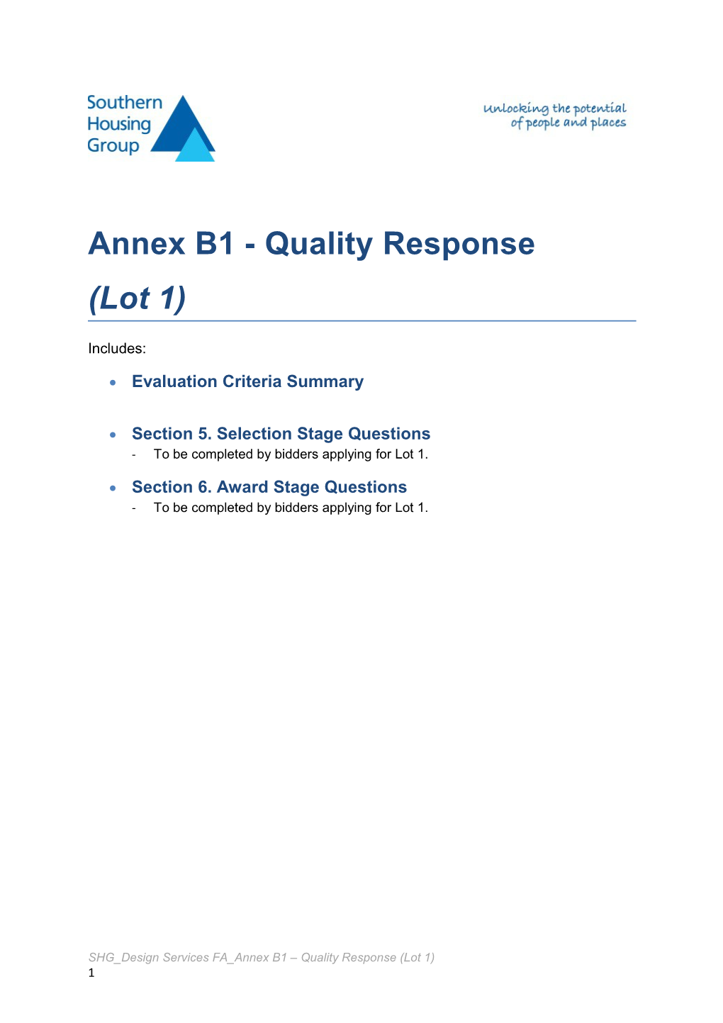 Section 5. Selection Stage Questions