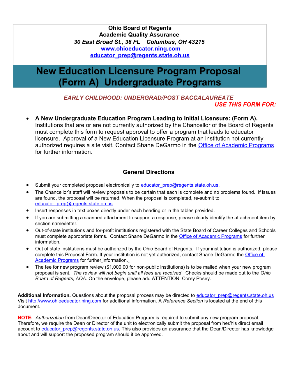 Early Childhood Licensure Program