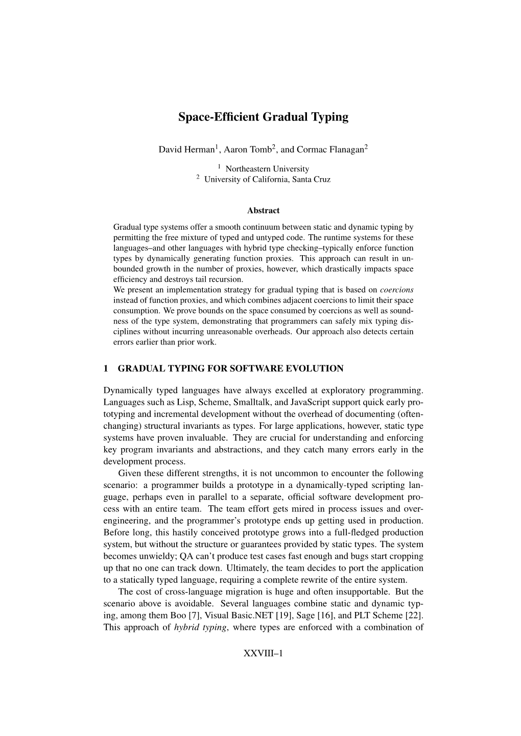 Space-Efficient Gradual Typing