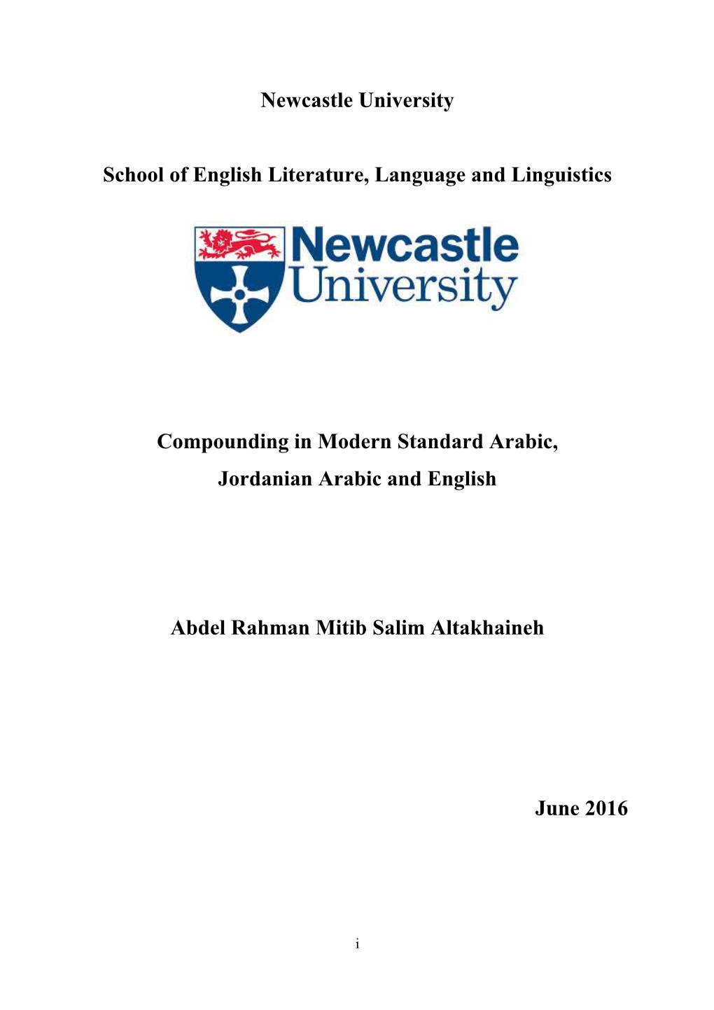 Newcastle University School of English Literature, Language And