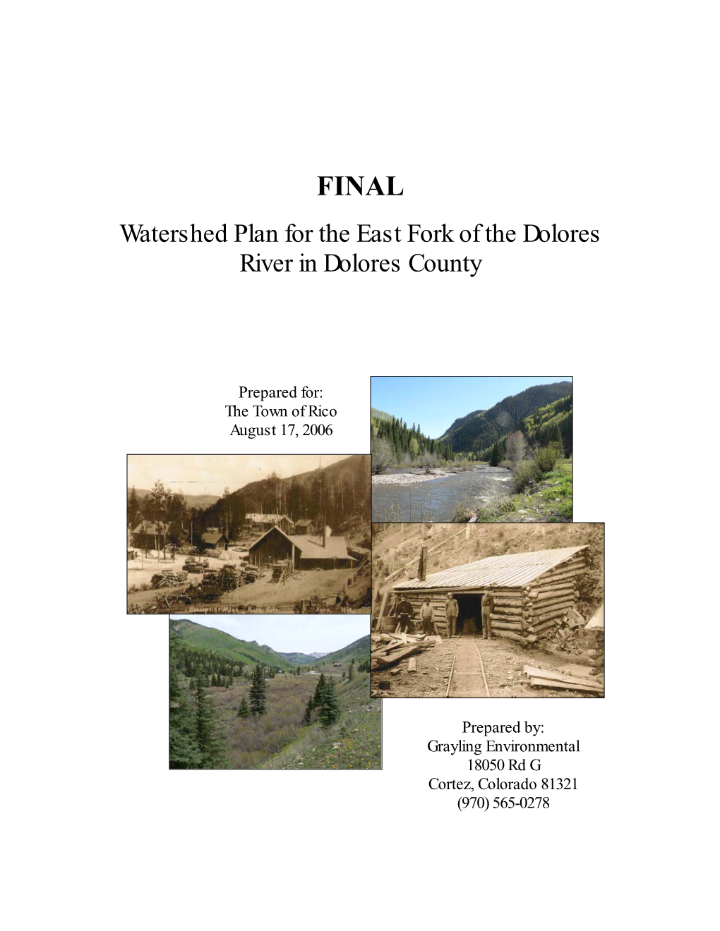 Watershed Plan for the East Fork of the Dolores River in Dolores County