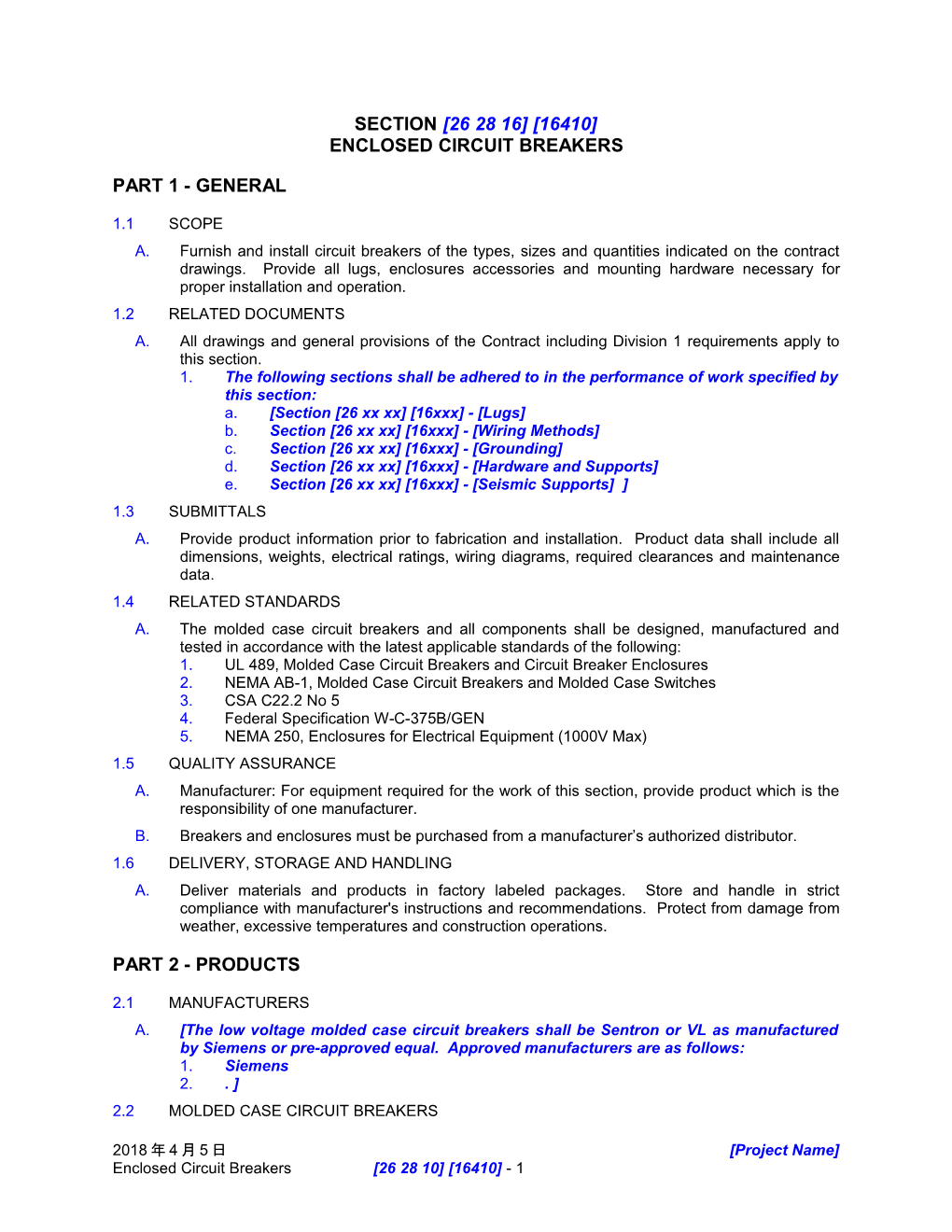 Enclosed Circuit Breakers