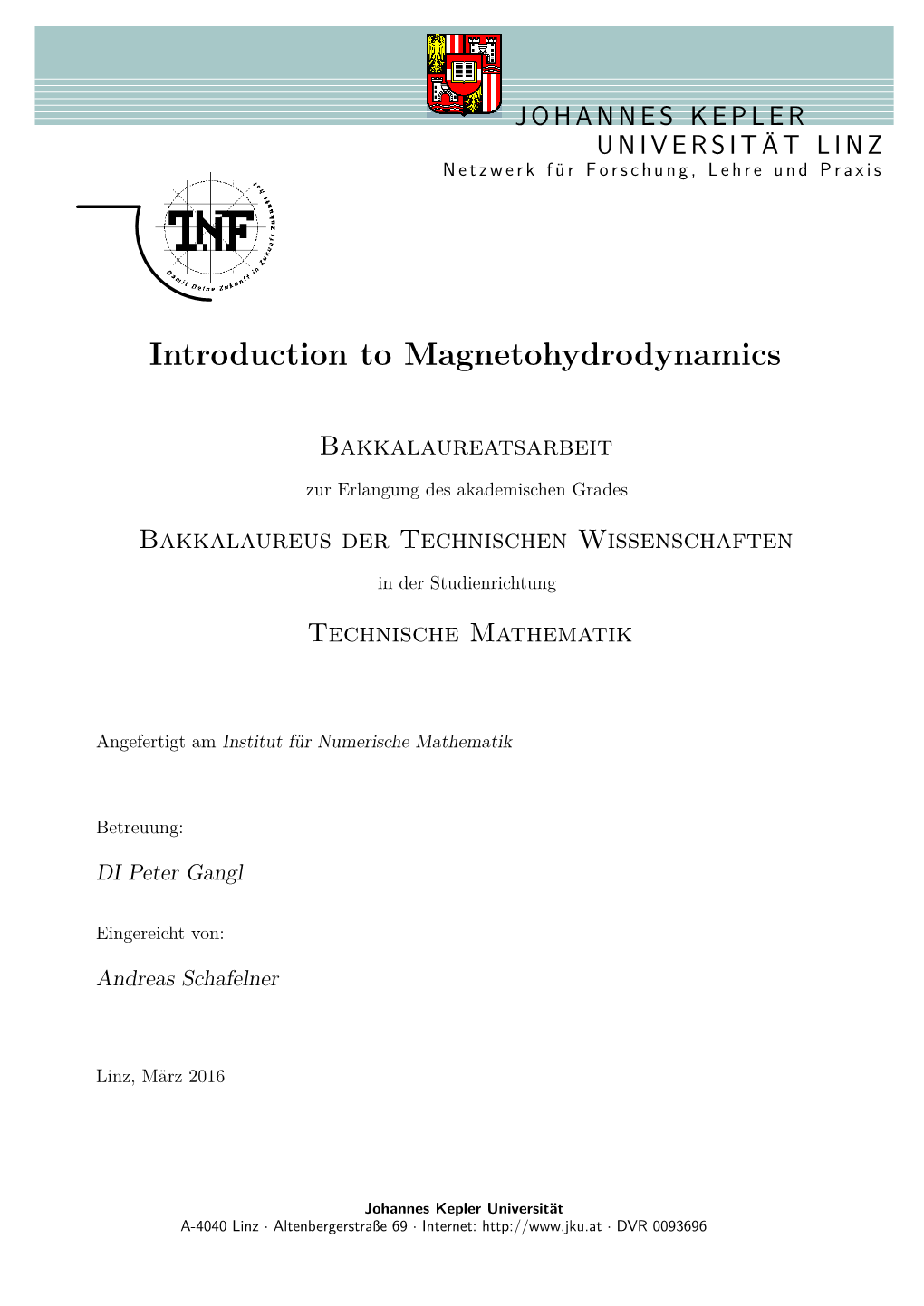 Introduction to Magnetohydrodynamics