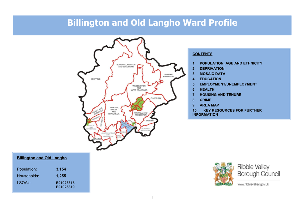 Billington and Old Langho Ward Profile