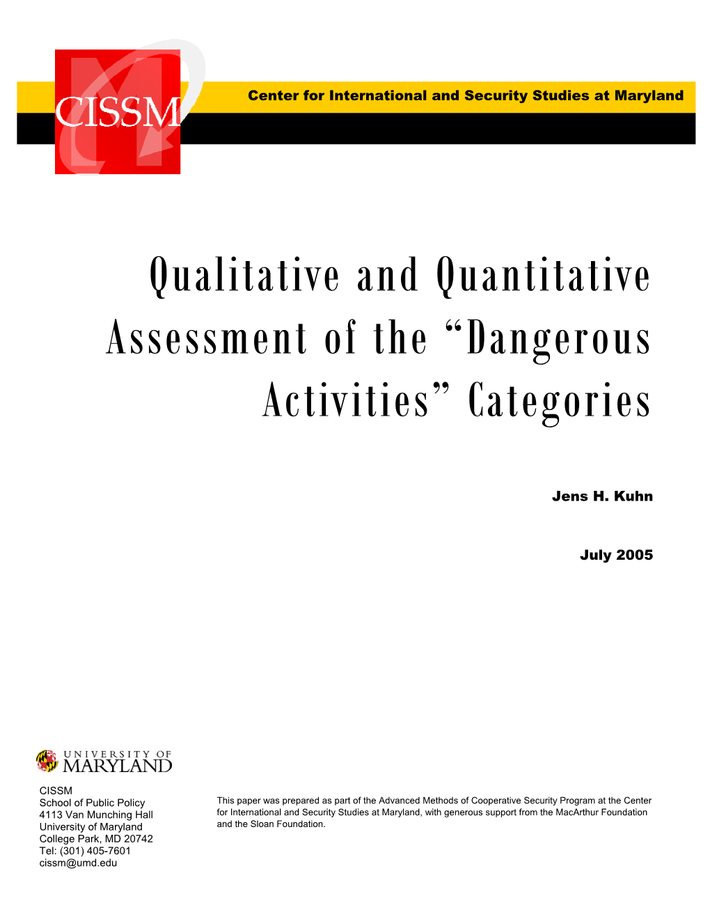 Qualitative and Quantitative Assessment of the 