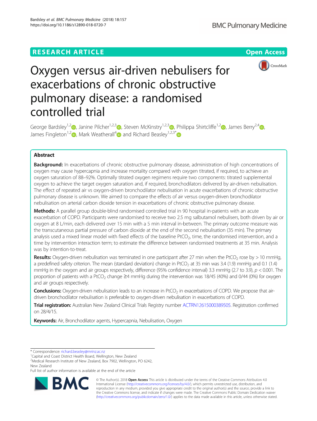 Oxygen Versus Air-Driven Nebulisers For