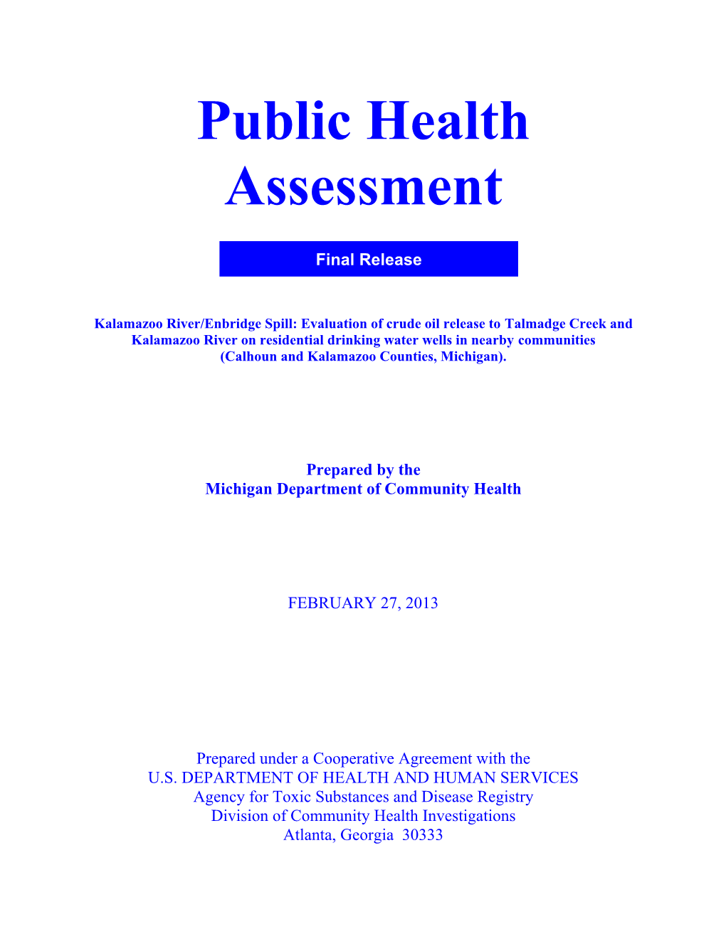 Public Health Assessment