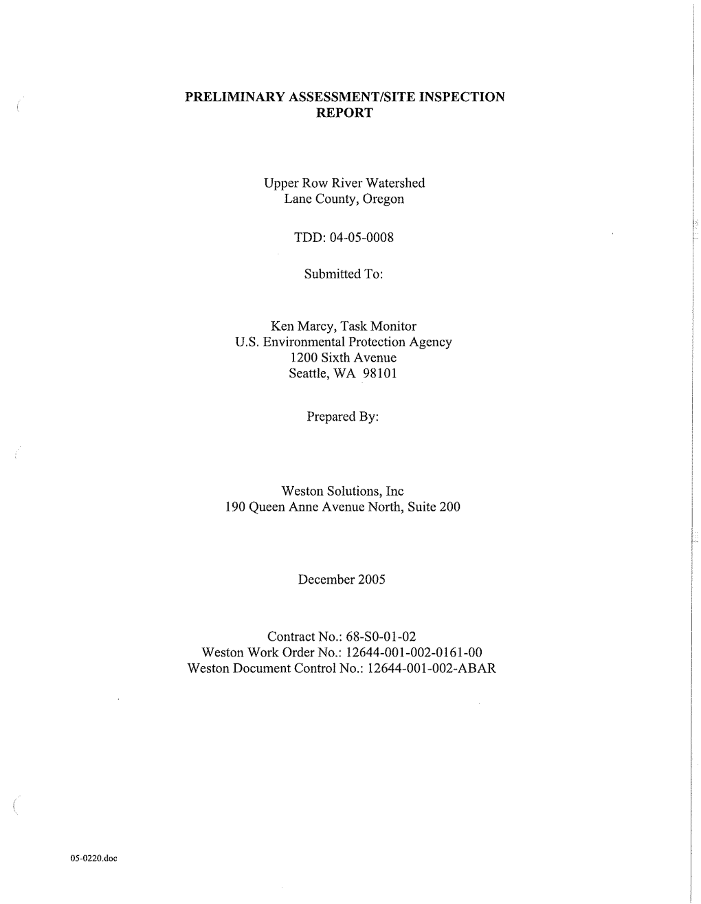 EPA PA-SI Rpt., Dec, 2005.Pdf