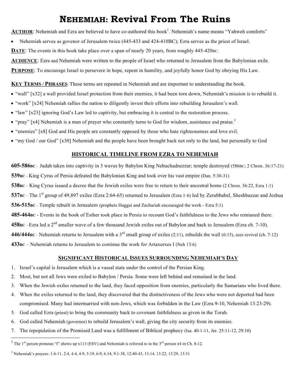 NEHEMIAH: Revival from the Ruins