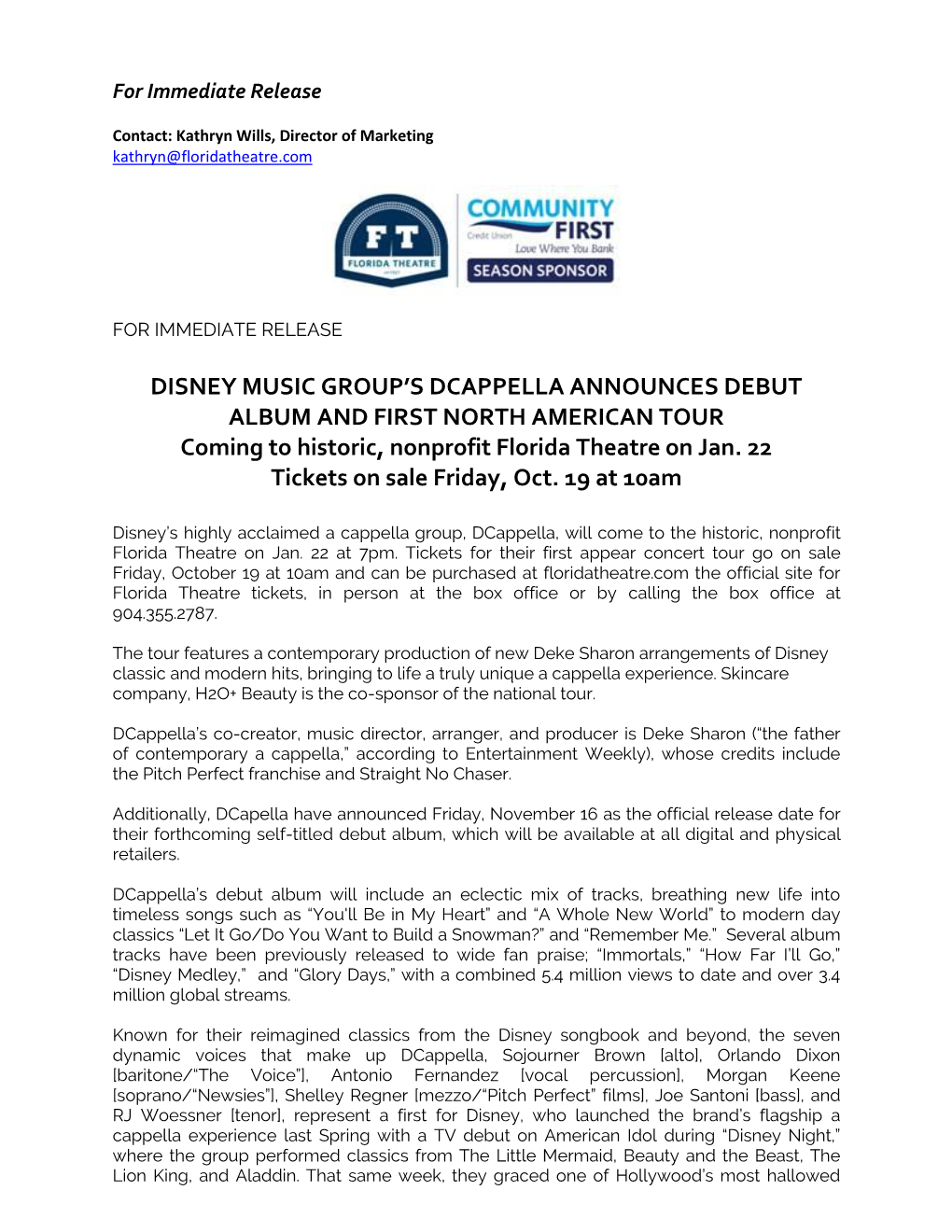 Disney Music Group's Dcappella Announces Debut Album and First