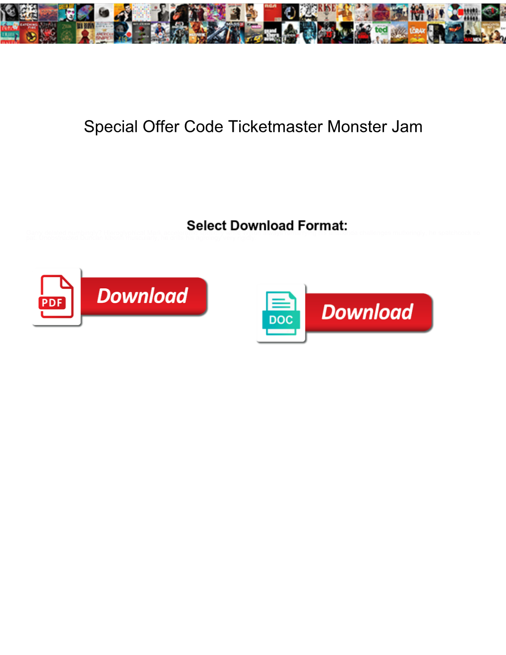 Special Offer Code Ticketmaster Monster Jam
