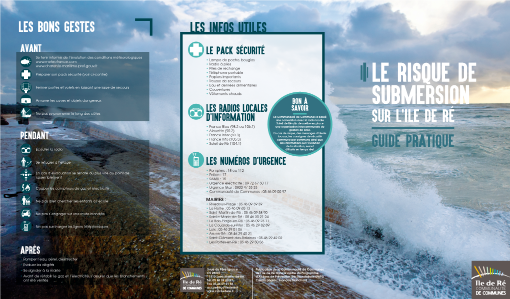 LE Risque De SUBMERSION L'alerte ET LA GESTION Submersion Marine ? MARINE SUR L'ile DE Ré DE CRISE