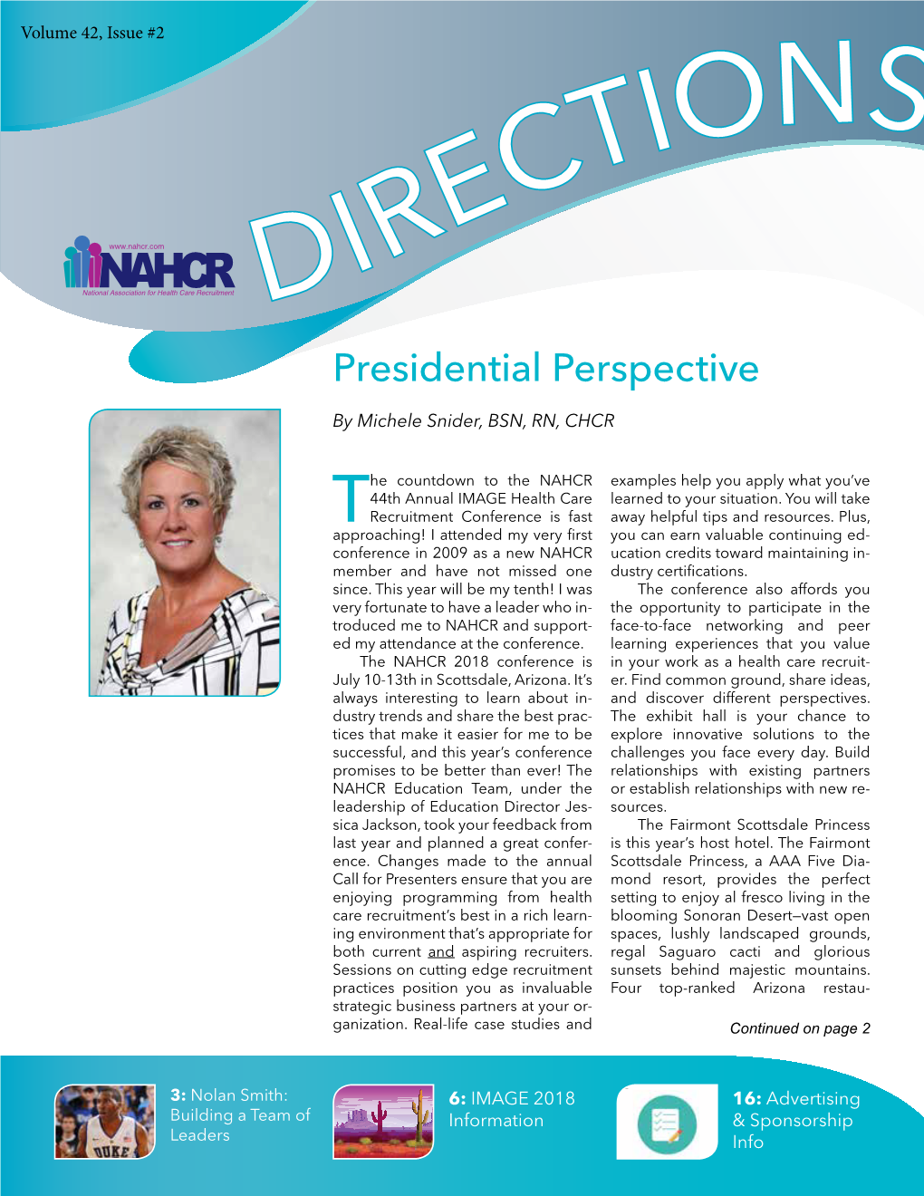 Presidential Perspective by Michele Snider, BSN, RN, CHCR