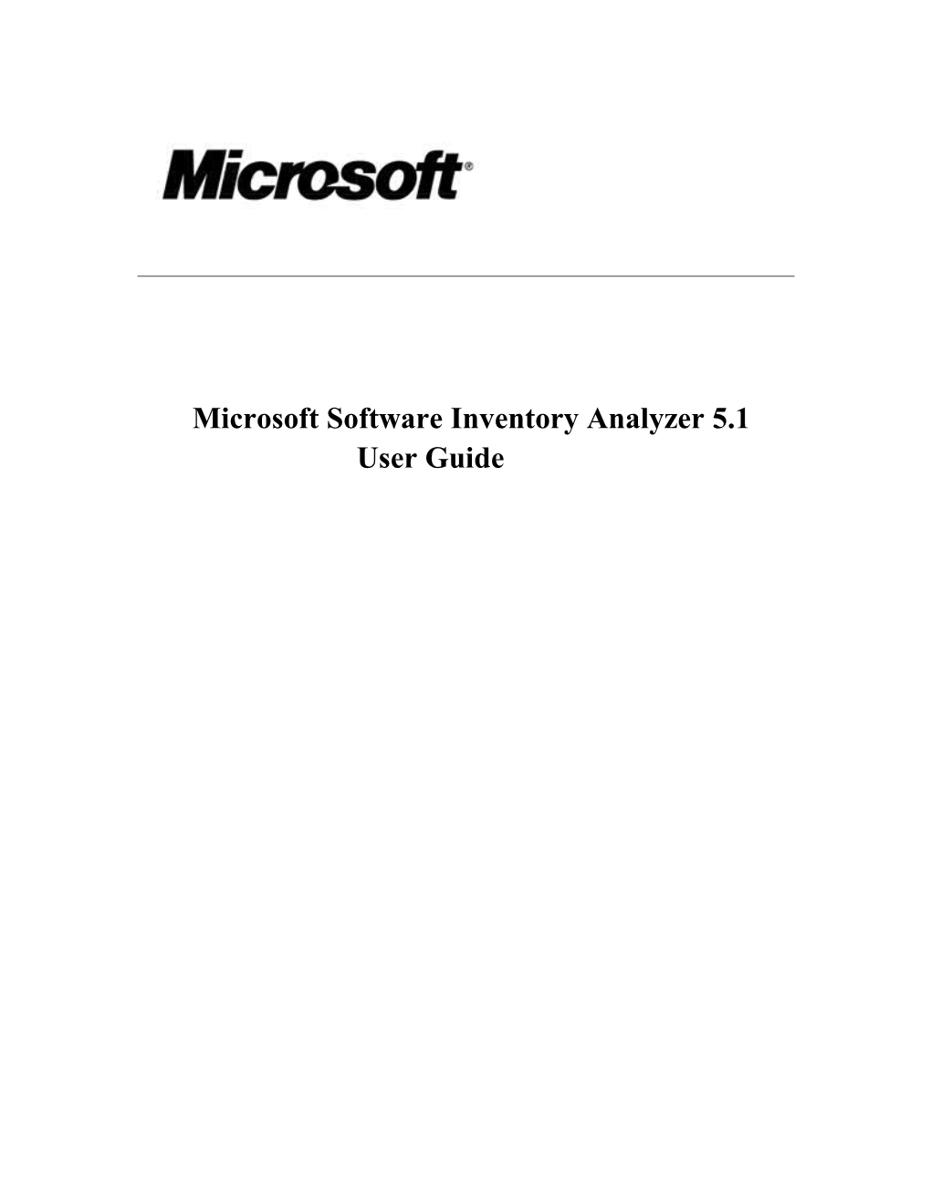 Microsoft Software Inventory Analyzer 5.1