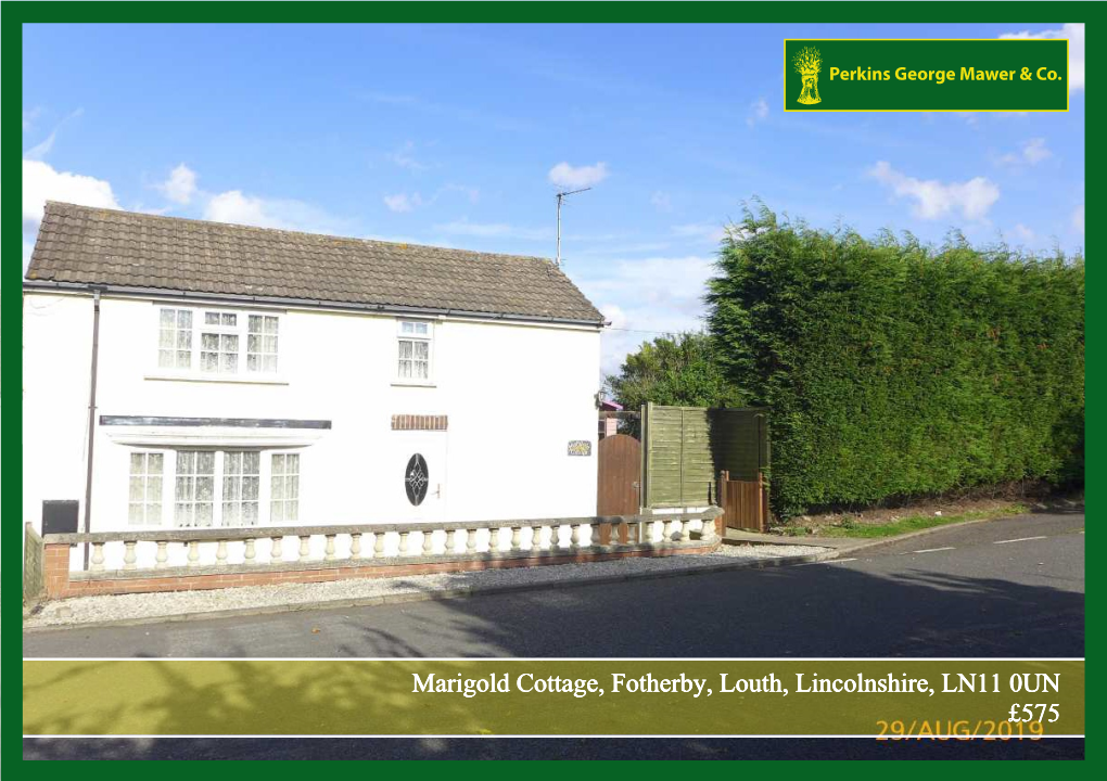 Marigold Cottage, Fotherby, Louth, Lincolnshire, LN11 0UN £575