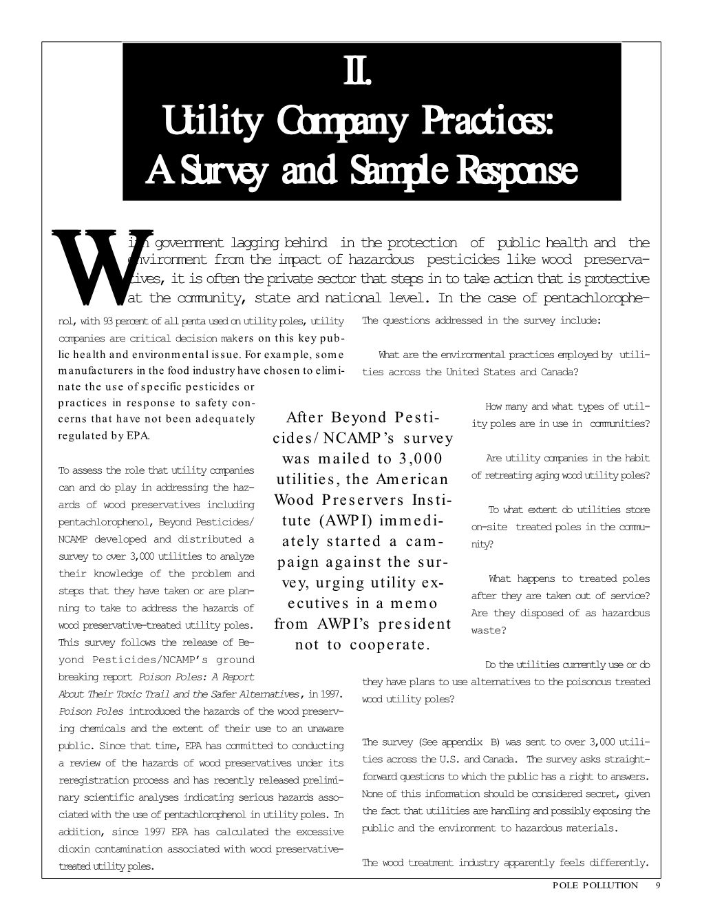 2. Utility Company Practices