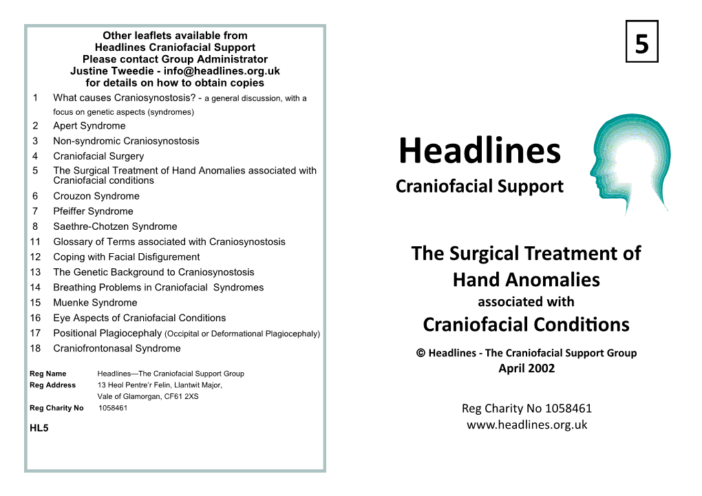 The Surgical Treatment of Hand Anomalies Associated With