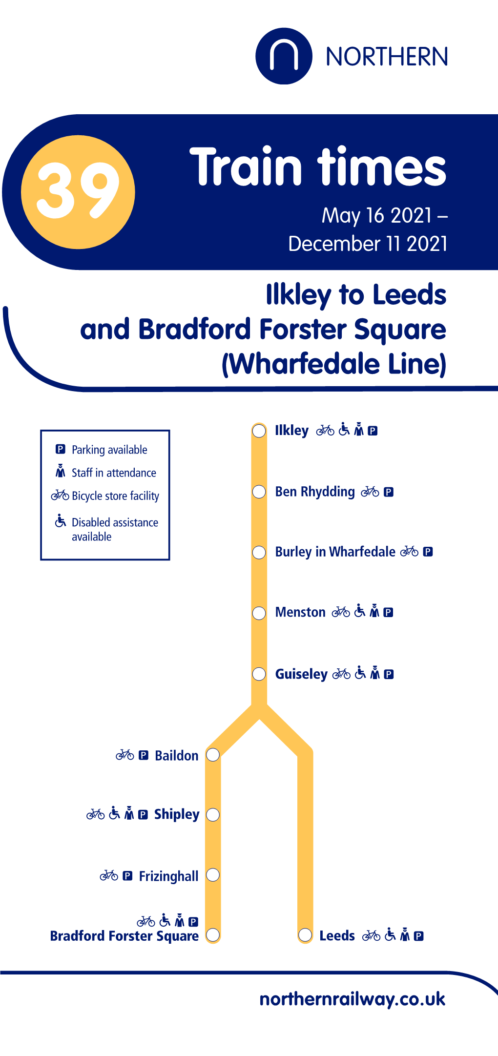 Ilkley to Leeds and Bradford Forster Square (Wharfedale Line)