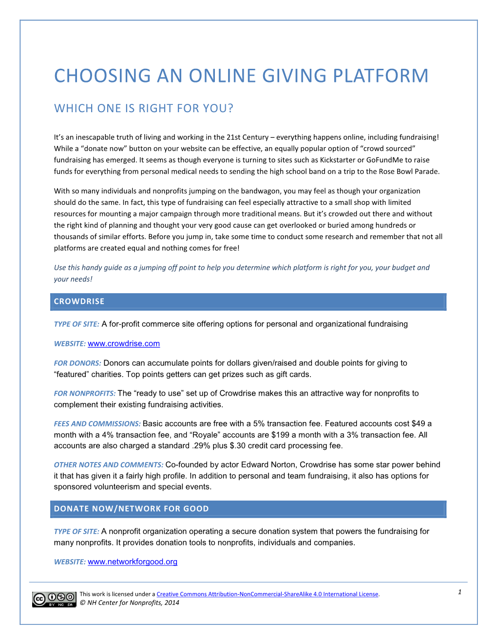 Choosing an Online Giving Platform