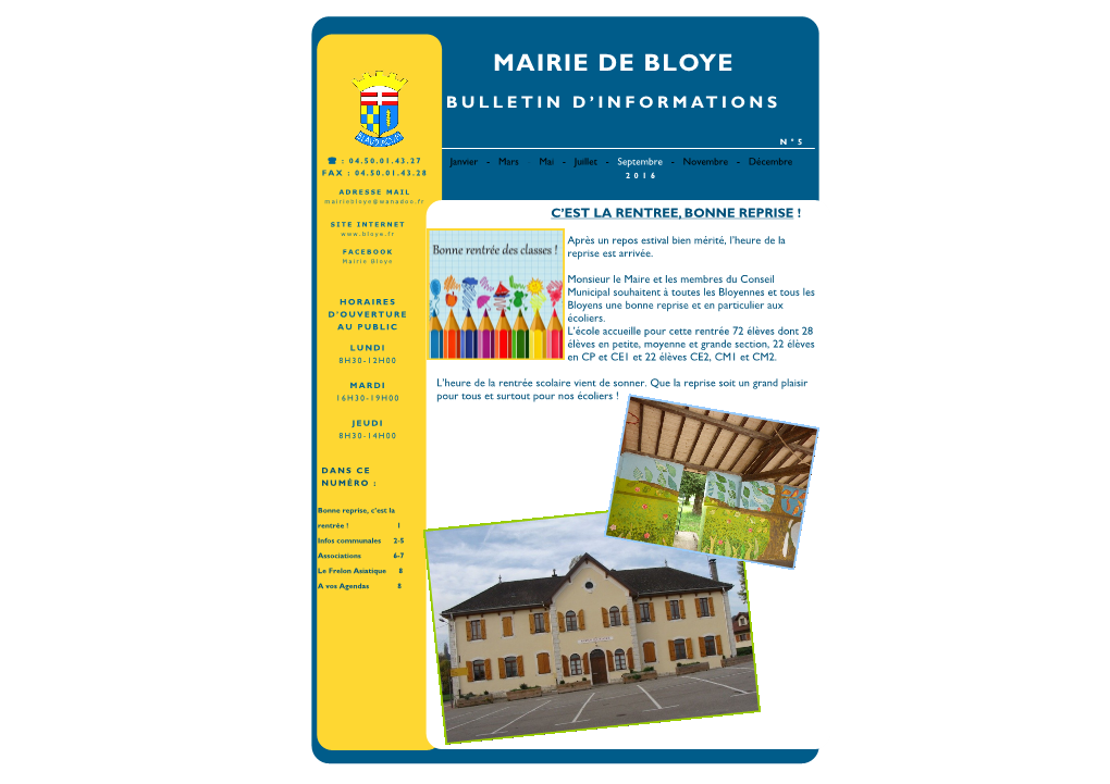 Mairie De Bloye Bulletin D’Informations