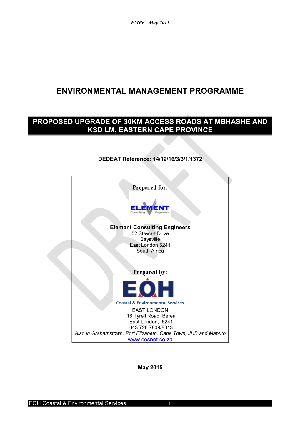 Environmental Management Programme