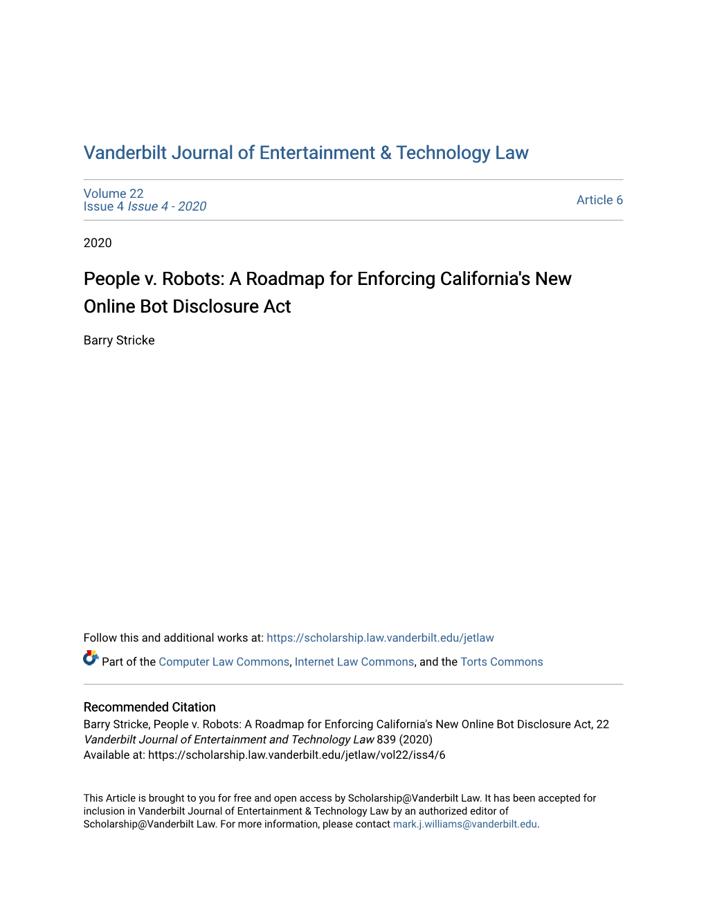 People V. Robots: a Roadmap for Enforcing California's New Online Bot Disclosure Act