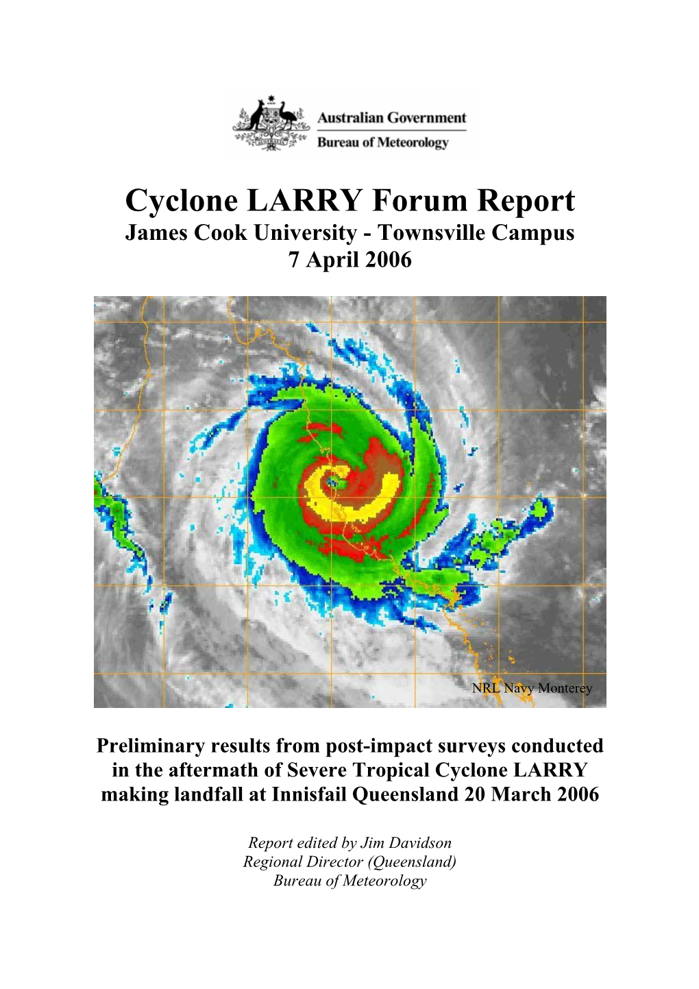 Forecasting Report on Tropical Cyclone Larry