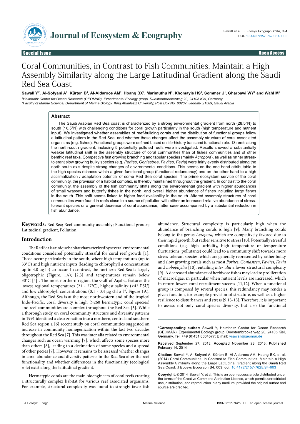 Coral Communities, in Contrast to Fish Communities, Maintain a High