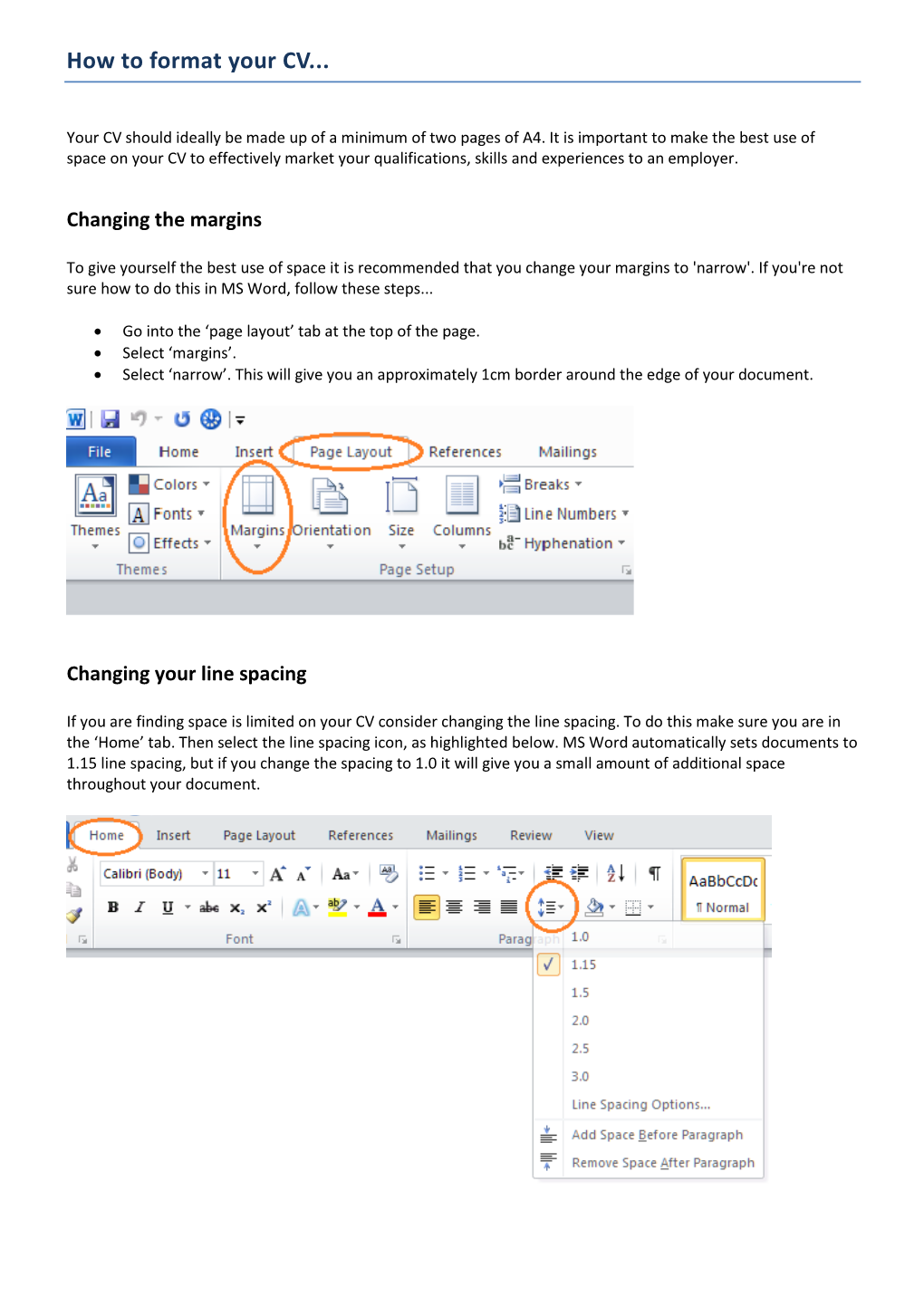 How to Format Your CV