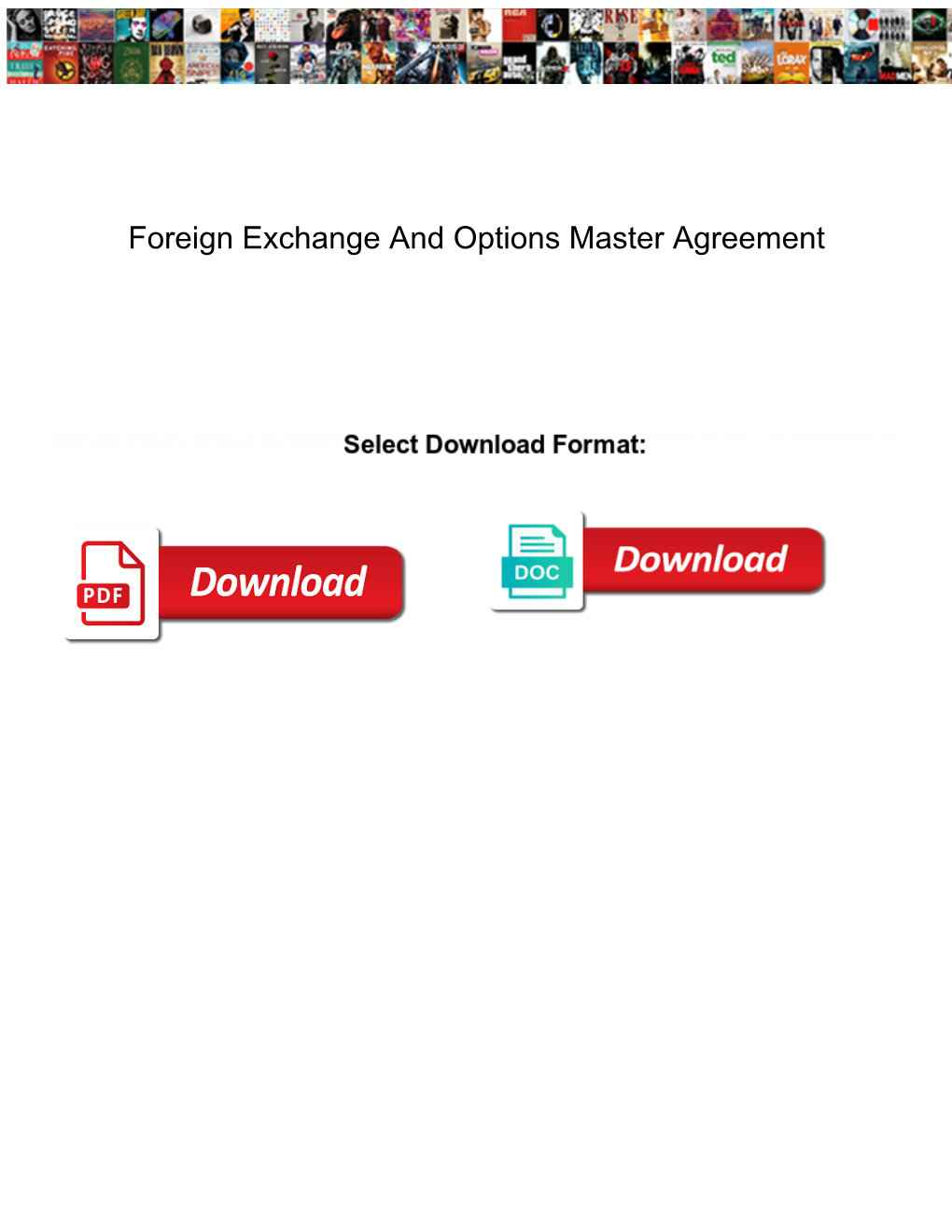 Foreign Exchange and Options Master Agreement