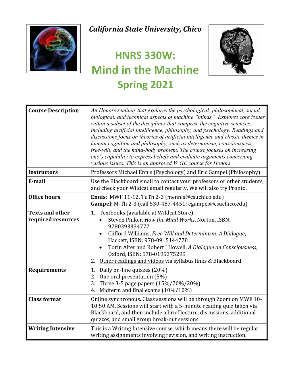 Mind in the Machine Spring 2021