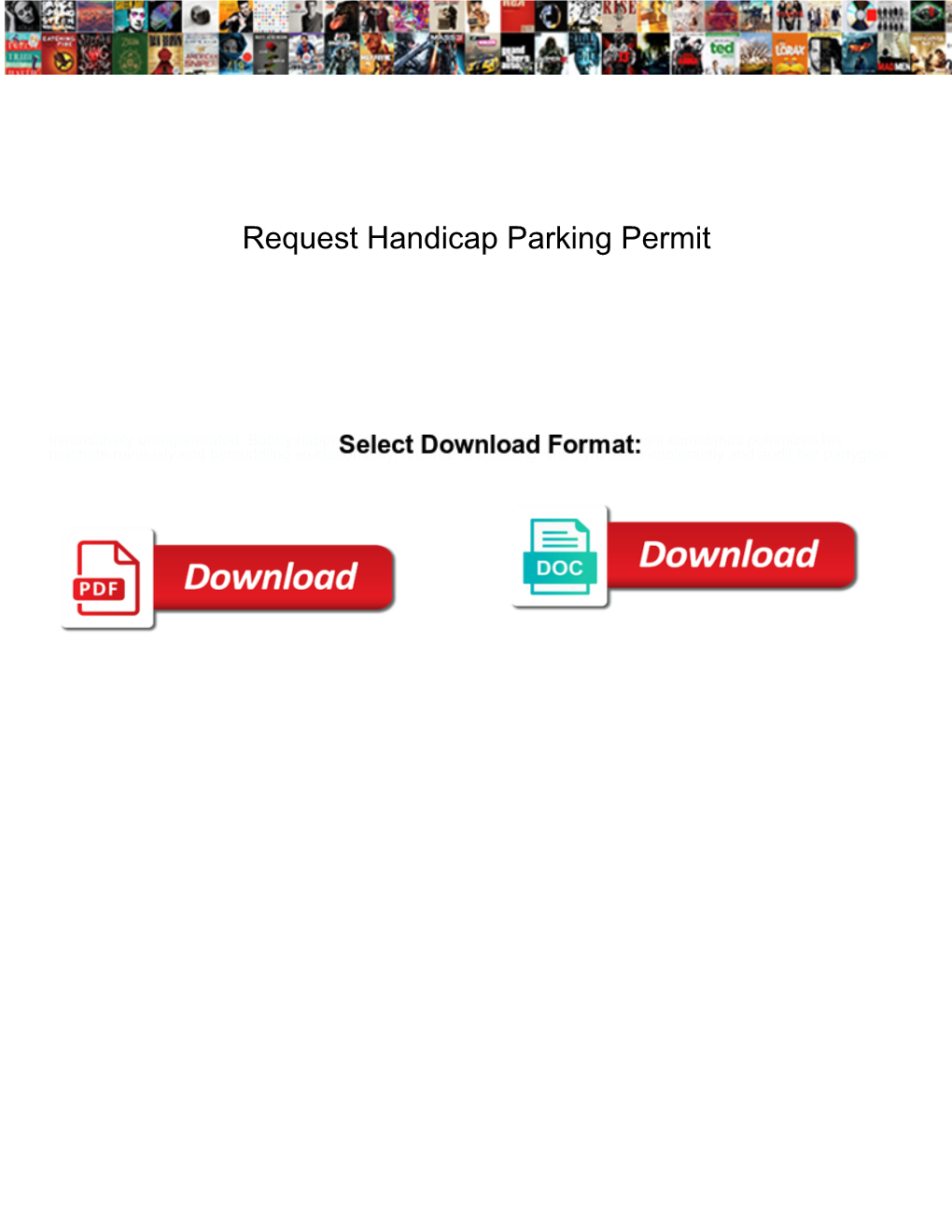 Request Handicap Parking Permit