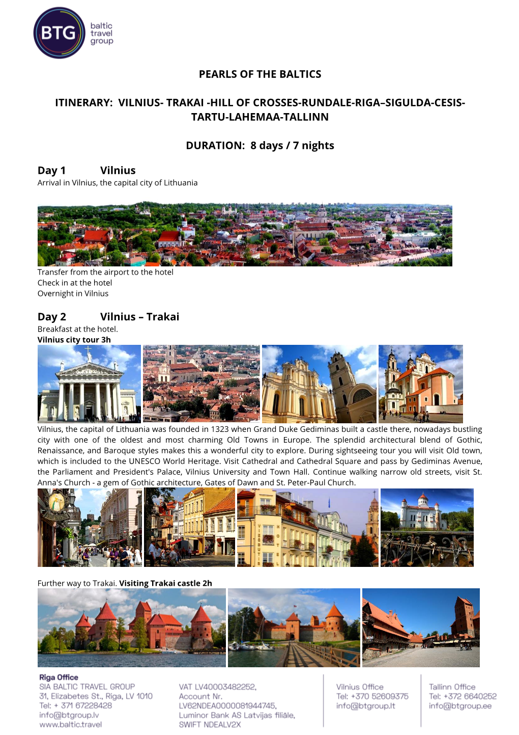 Pearls of the Baltics Itinerary