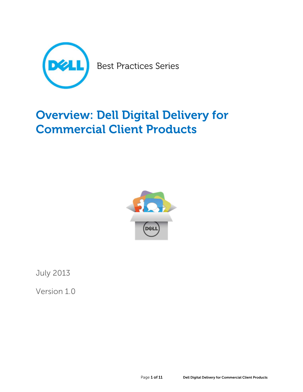 Overview: Dell Digital Delivery for Commercial Client Products