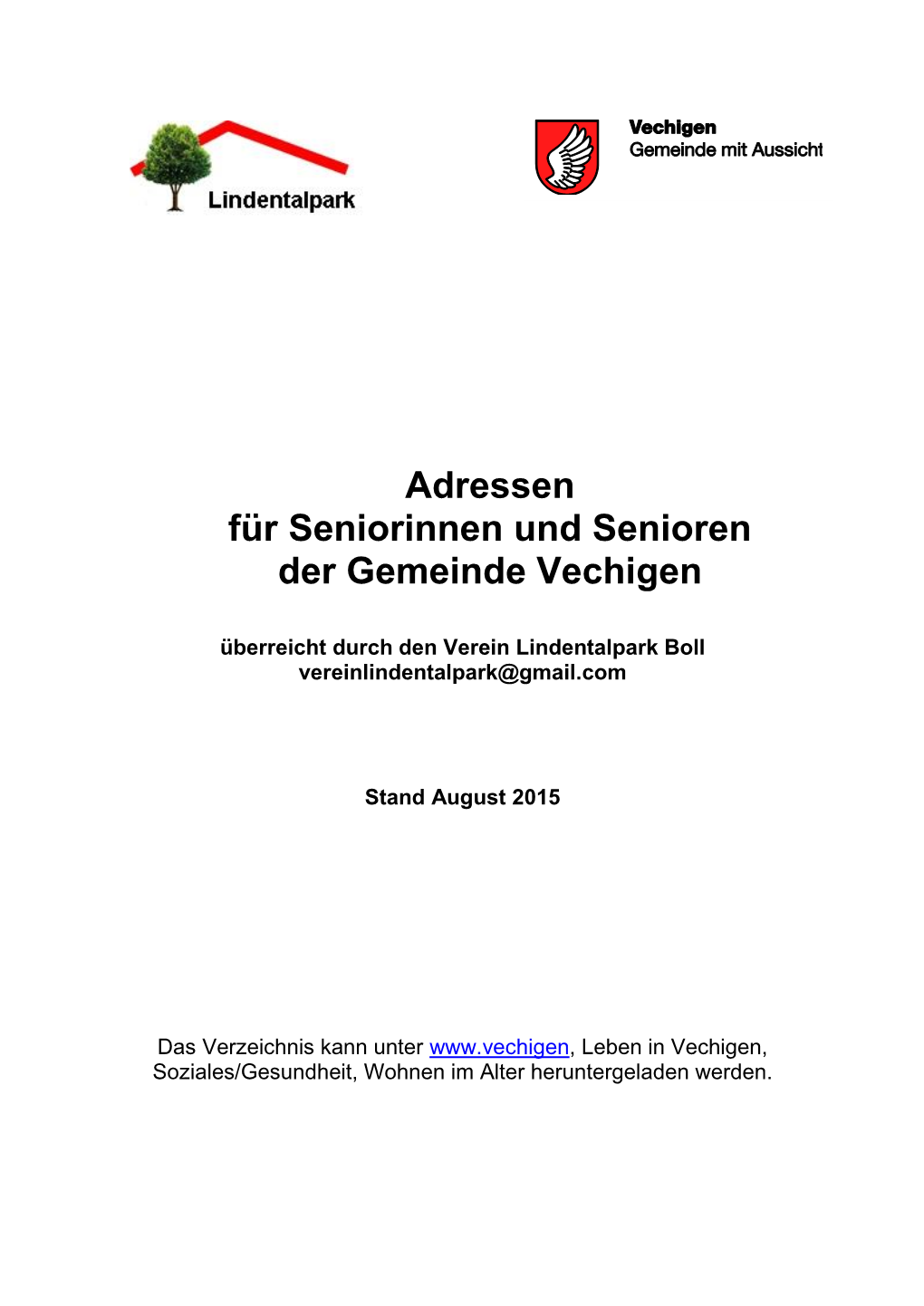 Adressen Für Seniorinnen Und Senioren Der Gemeinde Vechigen