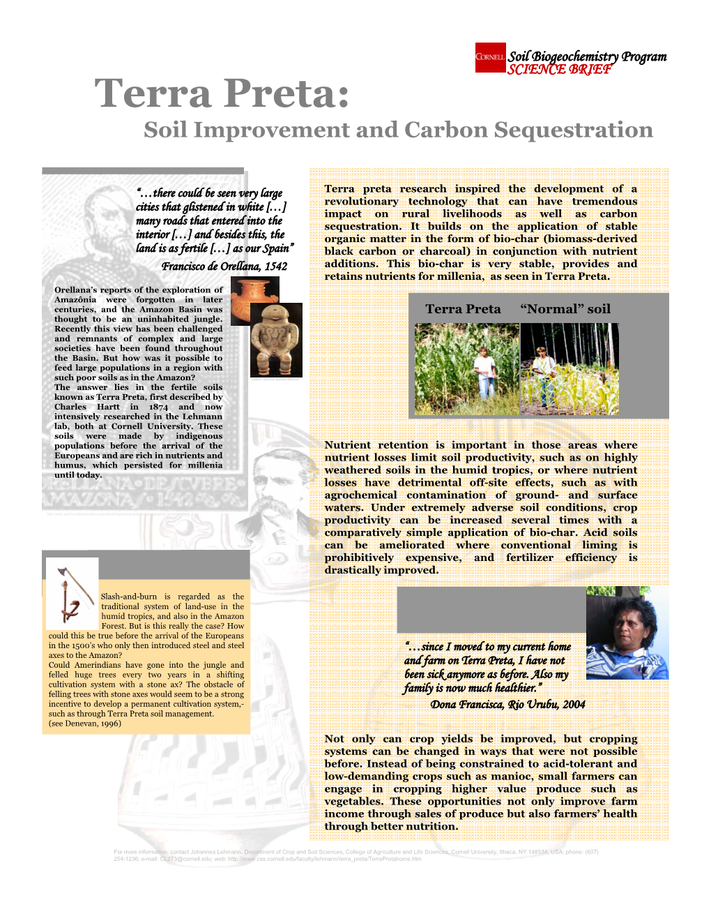 Terra Preta: Soil Improvement and Carbon Sequestration