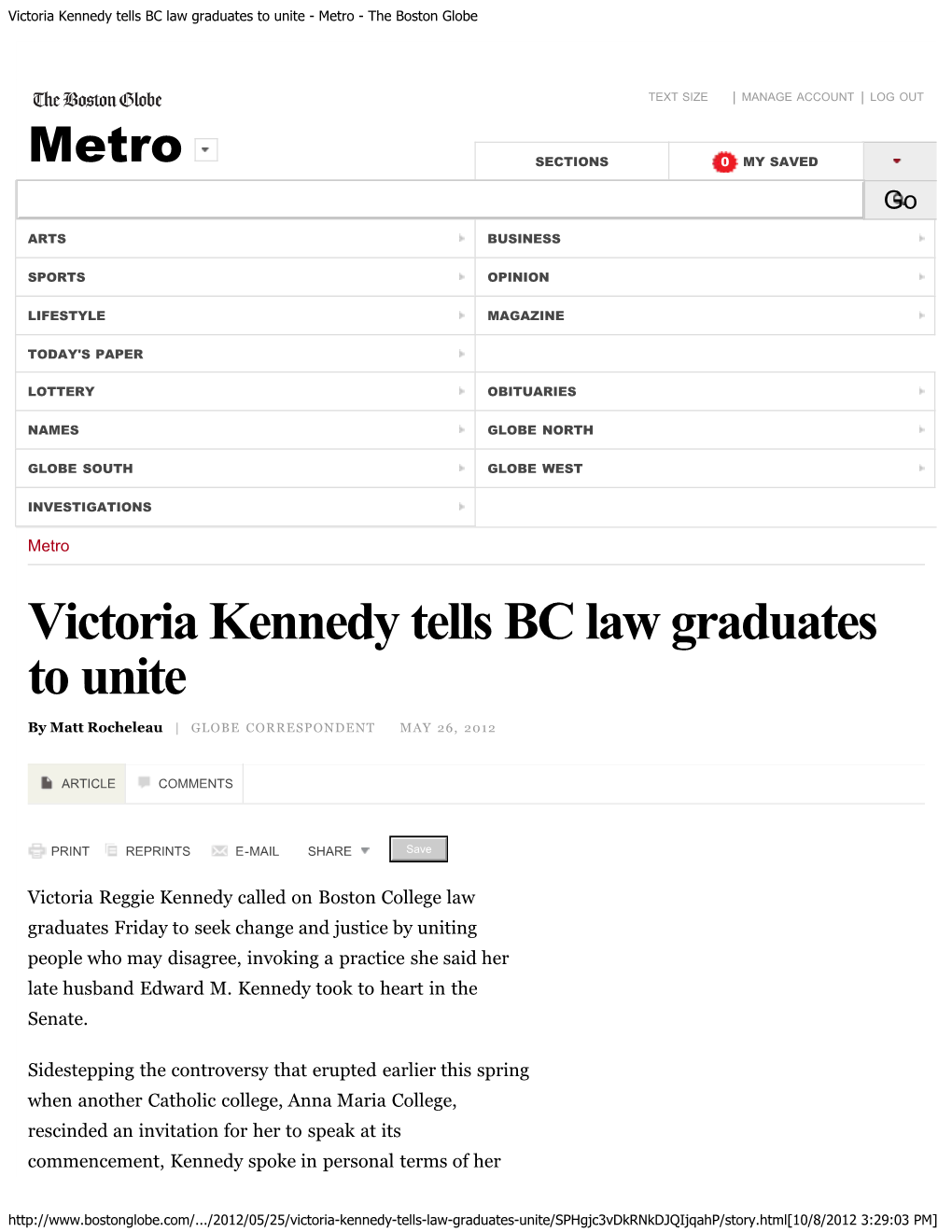 Victoria Kennedy Tells BC Law Graduates to Unite - Metro - the Boston Globe