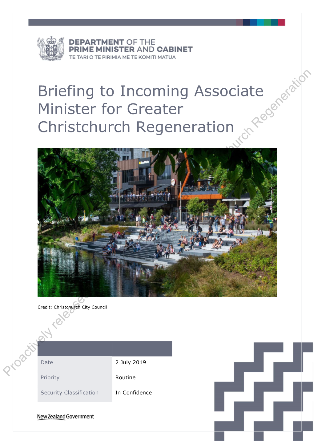 Briefing to Incoming Associate Minister for Greater Christchurch Regeneration