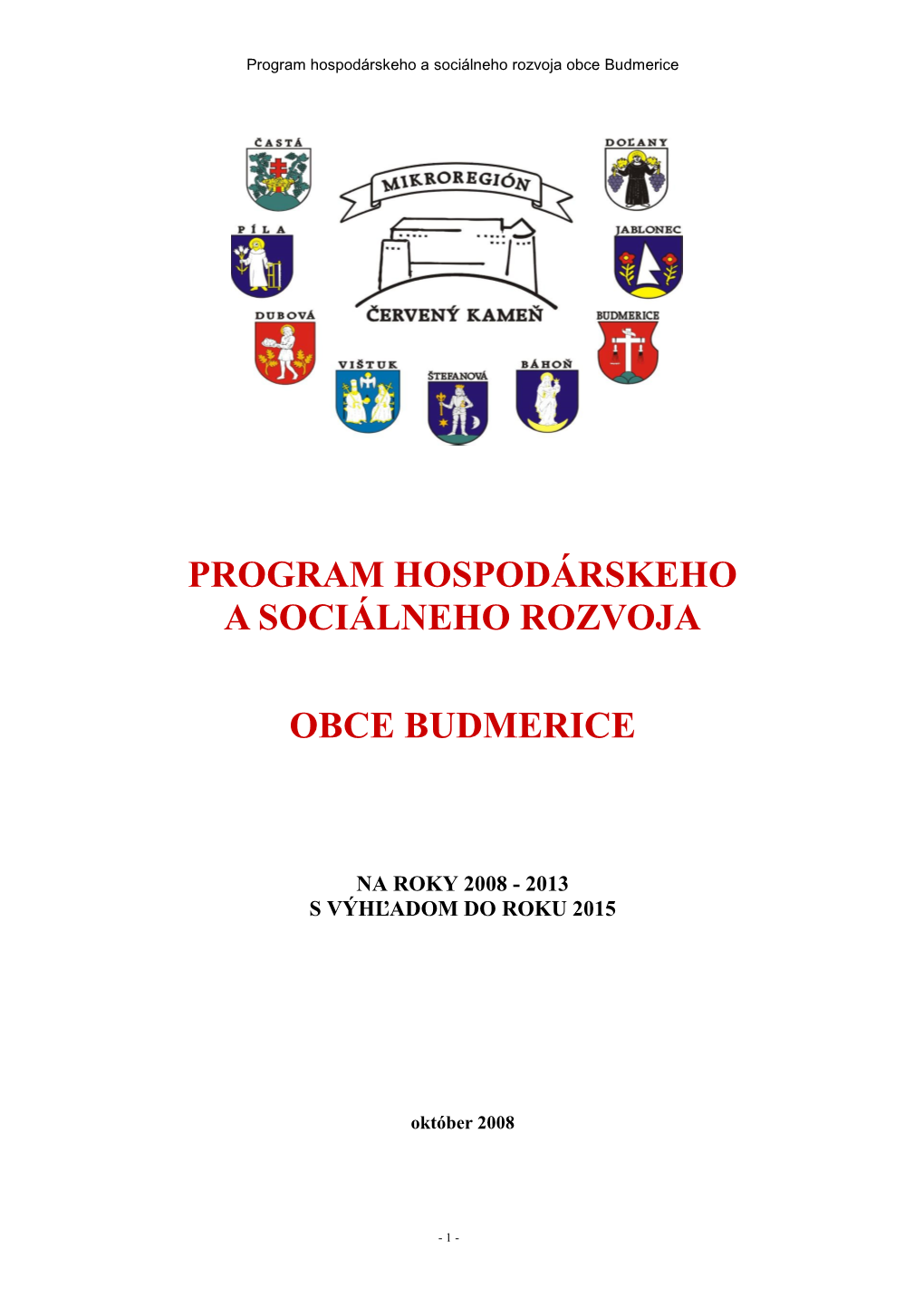 Program Hospodárskeho a Sociálneho Rozvoja Obce Budmerice