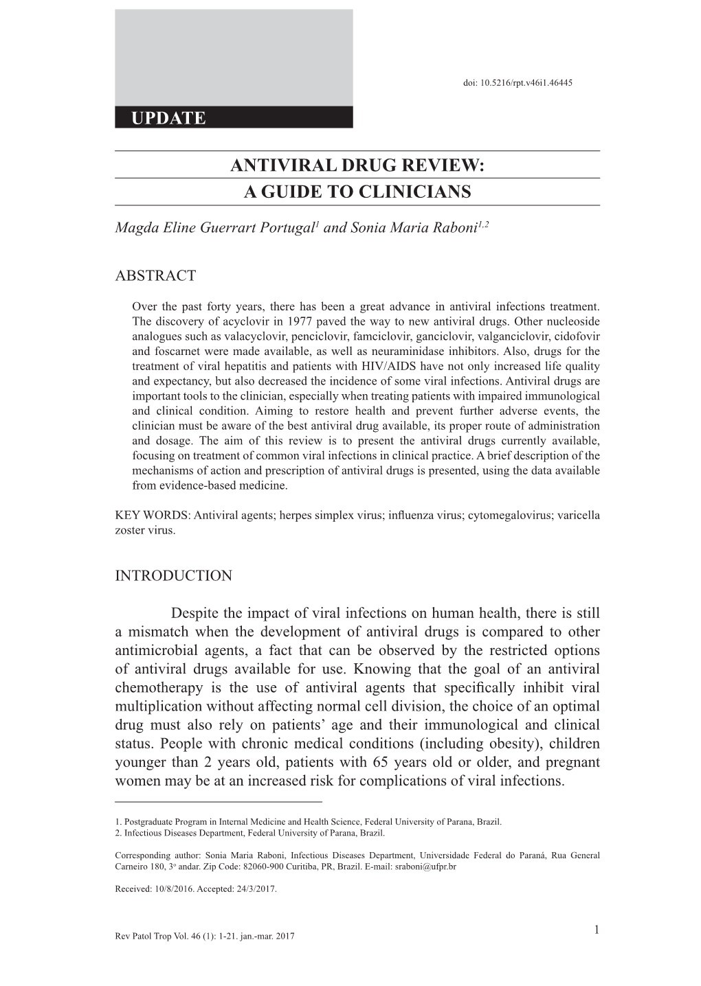 UPDATE Antiviral Drug Review