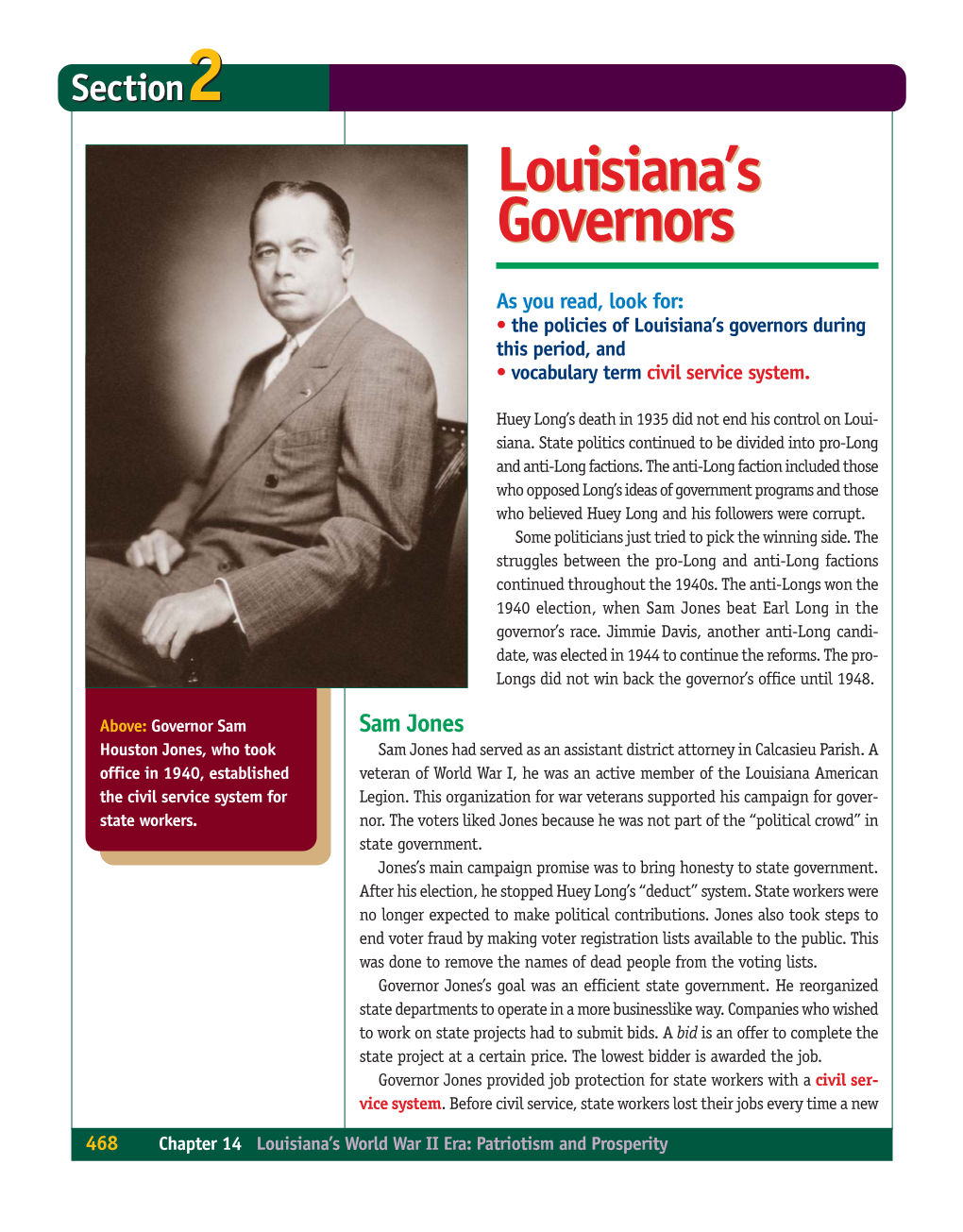 Louisiana's Governors Louisiana's Governors
